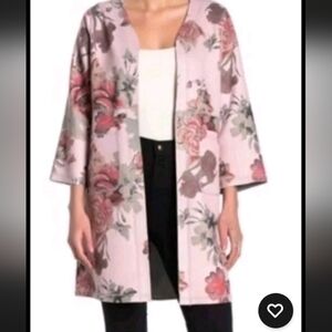 Floral Patterned Open Front Jacket